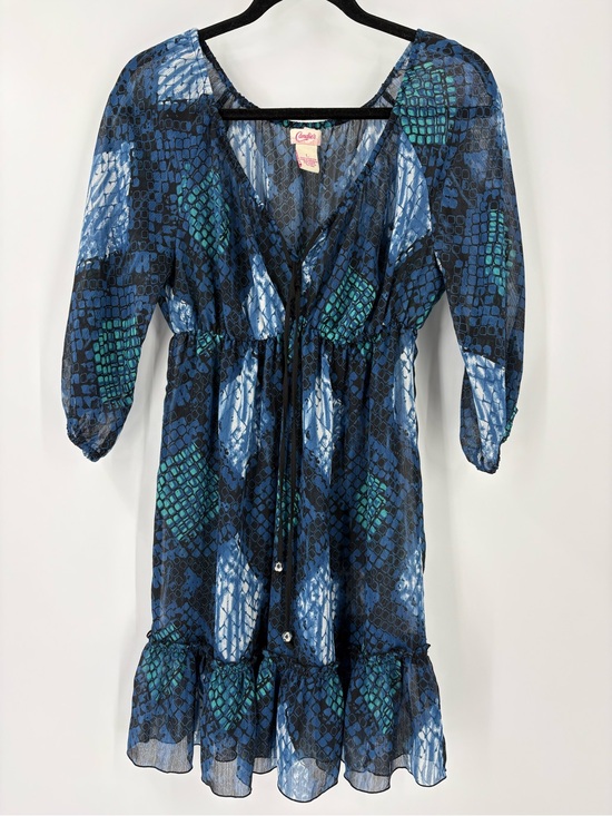 Candie's Dresses & Skirts - VTG Candie's Y2K Sheer Blue Dark Fairy 70’s Ruffle Romantic Dress Size Large